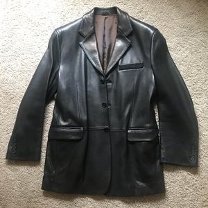 Men’s black leather jacket M (40)